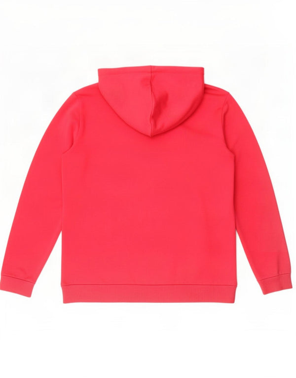 Puma Womens Graphic Hoodie Jumper UK 14 Medium Pink Cotton