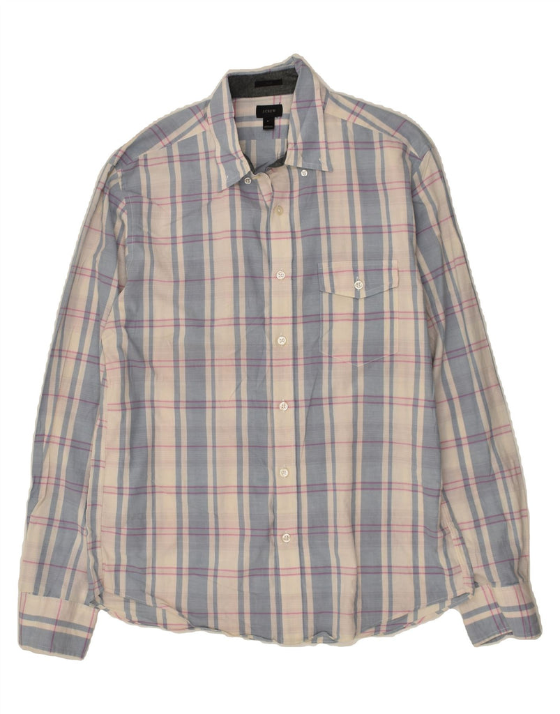 J. CREW Mens Slim Shirt Medium Beige Check Cotton | Vintage J. Crew | Thrift | Second-Hand J. Crew | Used Clothing | Messina Hembry 