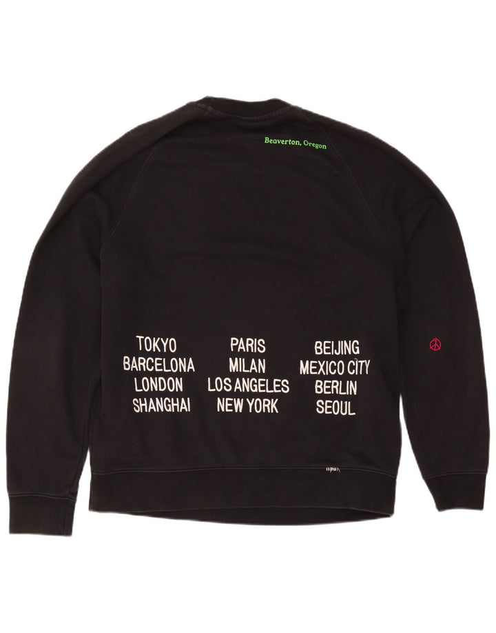 Nike Mens Graphic Sweatshirt Jumper Large Black Cotton