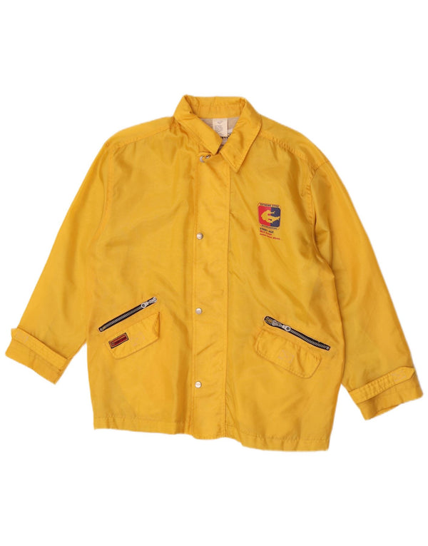 Vintage Boys Loose Fit Rain Jacket 11-12 Years Yellow Polyamide