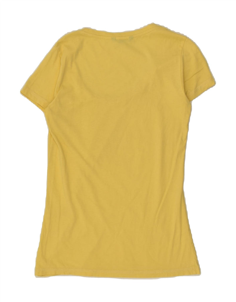 TOMMY HILFIGER Womens Graphic T-Shirt Top UK 8 Small Yellow | Vintage Tommy Hilfiger | Thrift | Second-Hand Tommy Hilfiger | Used Clothing | Messina Hembry 