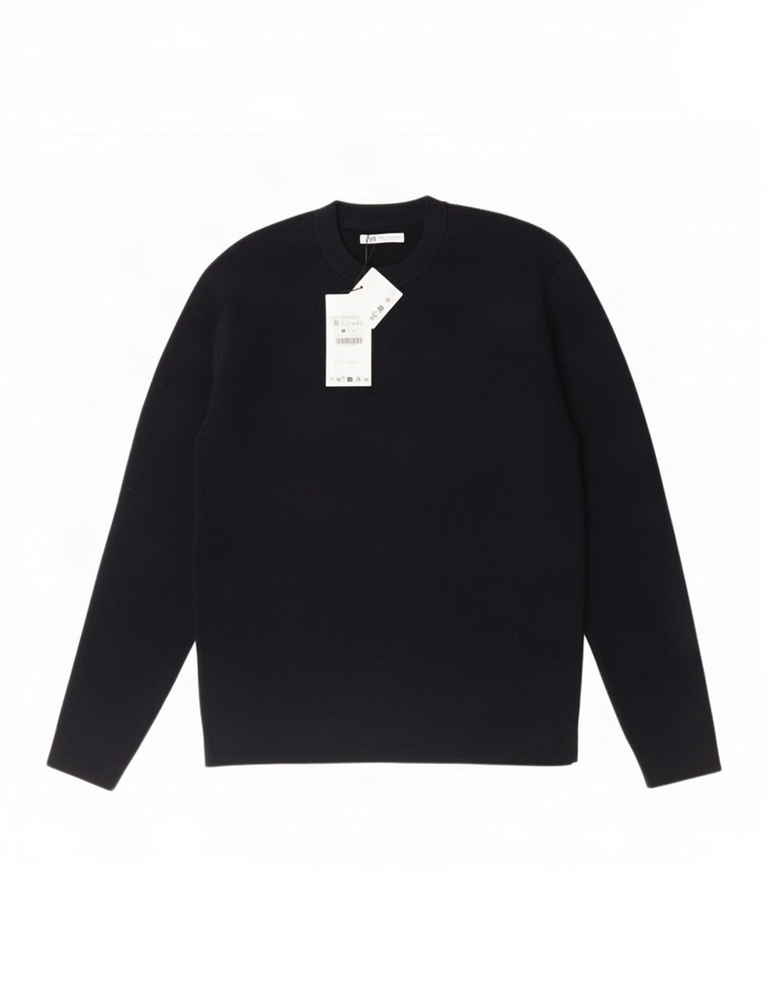 Zara Mens Crew Neck Jumper Sweater Medium Navy Blue Acrylic