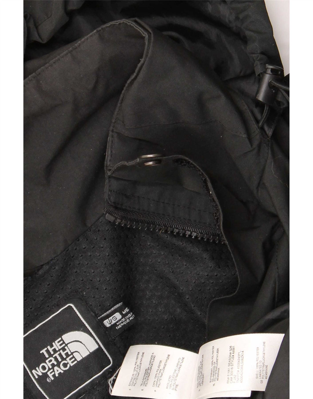 The North Face Mens Hooded Rain Jacket UK 40 Large Black Polyester