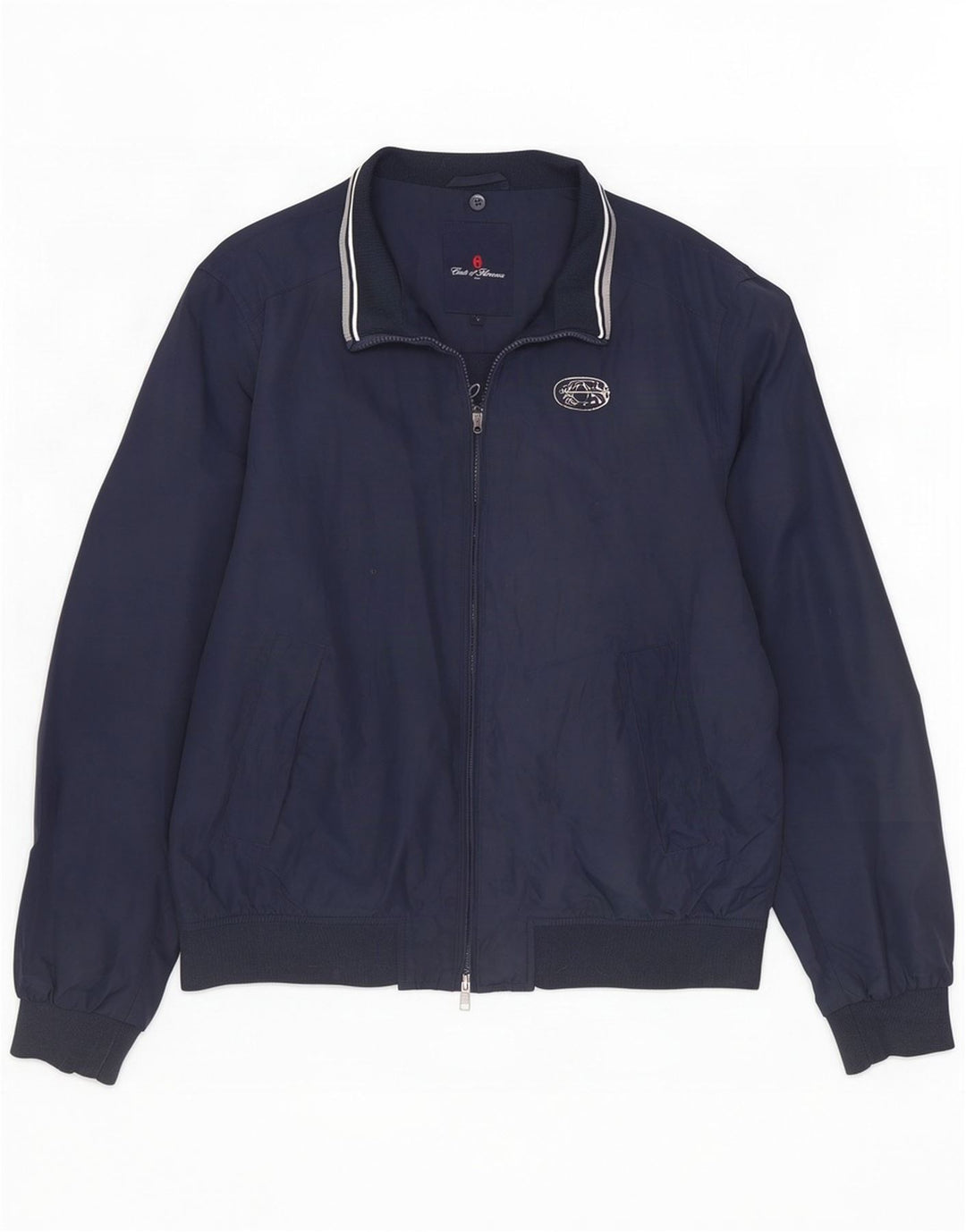 Conte of Florence Mens Tracksuit Top Jacket Large Navy Blue Polyester