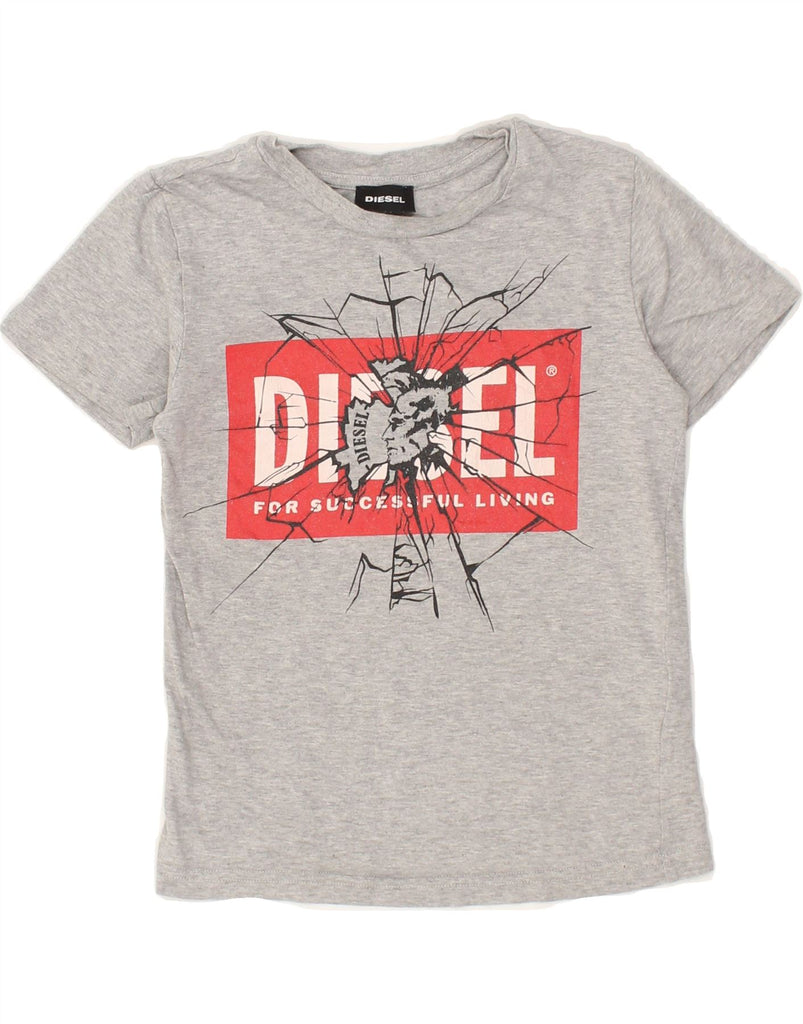 DIESEL Boys Graphic T-Shirt Top 5-6 Years Grey Cotton | Vintage Diesel | Thrift | Second-Hand Diesel | Used Clothing | Messina Hembry 
