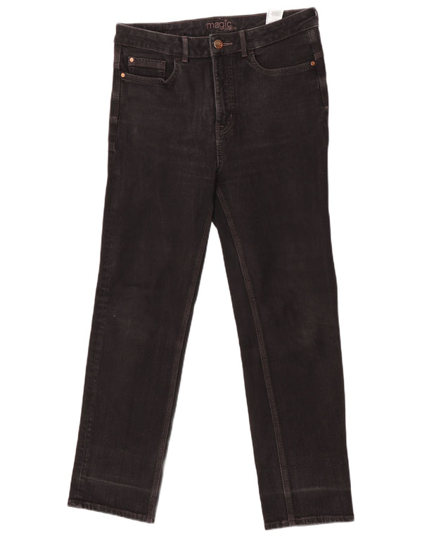 Marks & Spencer Womens Straight Jeans UK 12 Medium W32 L27 Black Cotton