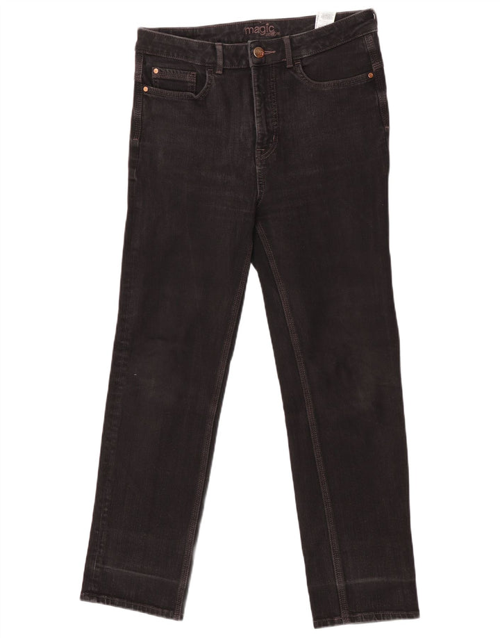 Marks & Spencer Womens Straight Jeans UK 12 Medium W32 L27 Black Cotton