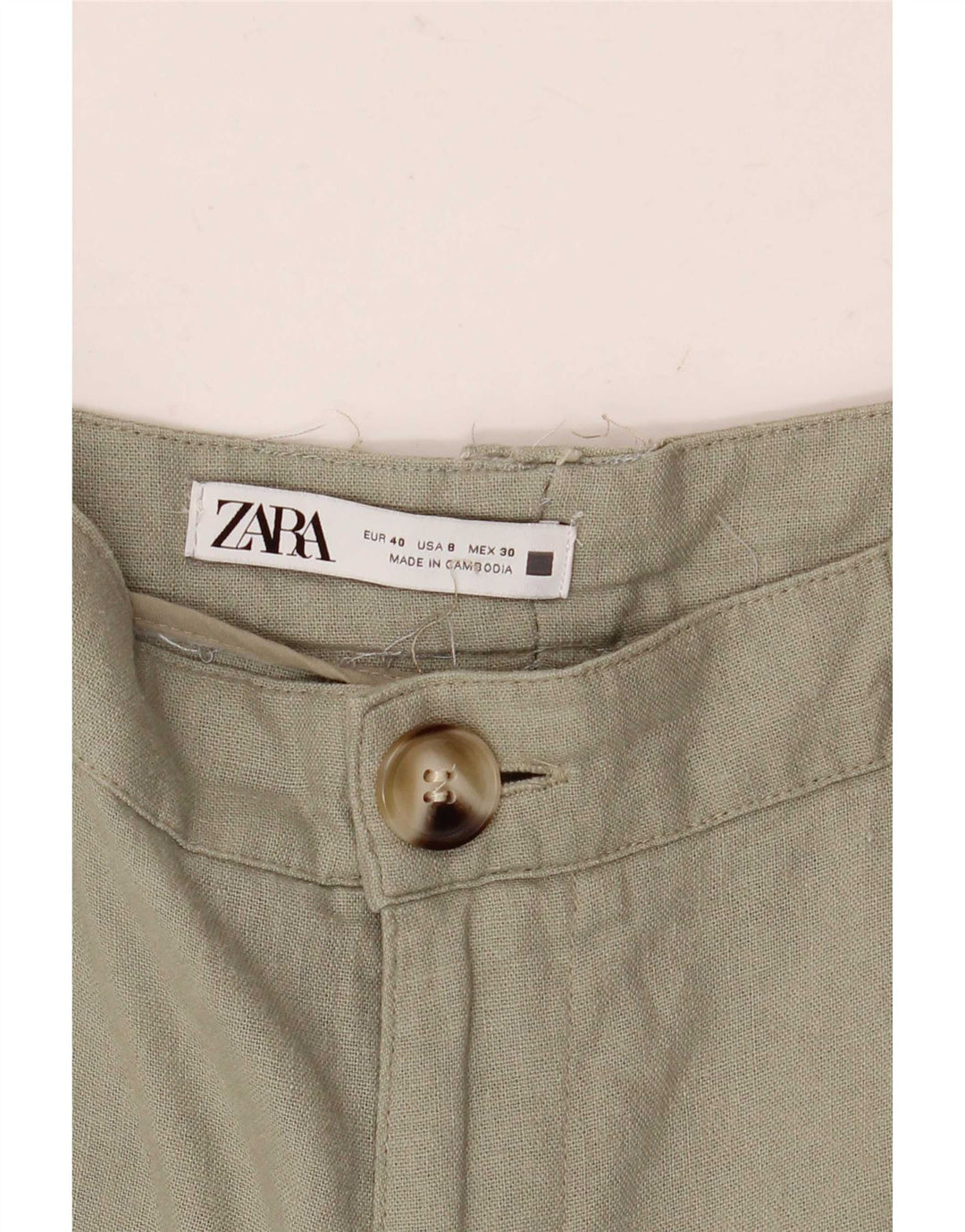 Zara Womens Straight Chino Trousers EU 40 Medium W30 L27 Khaki