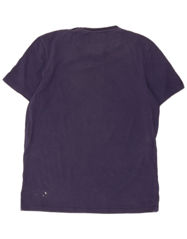 Lyle & Scott Mens T-Shirt Top Large Navy Blue Cotton