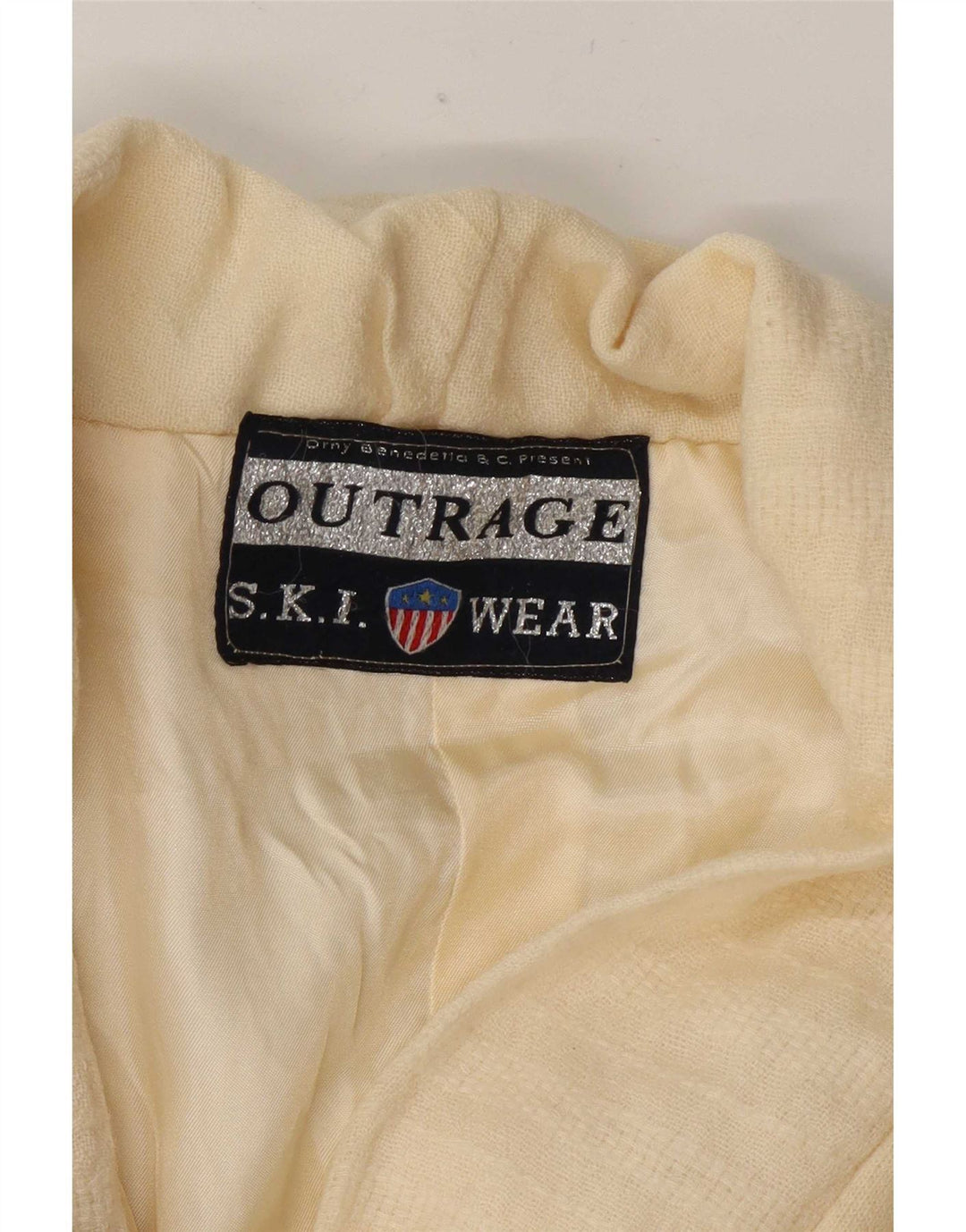 Outrage Womens Ski Knit Blazer Jacket UK 14 Medium Off White Colourblock