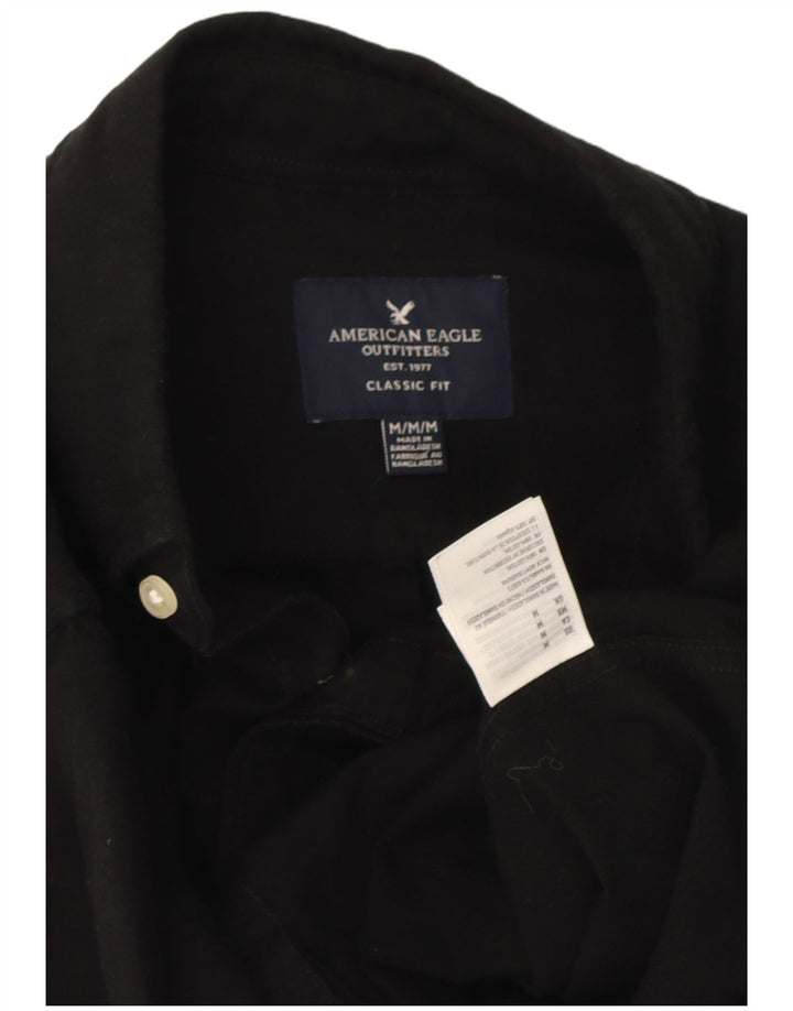 American Eagle Mens Classic Fit Shirt Medium Black Cotton