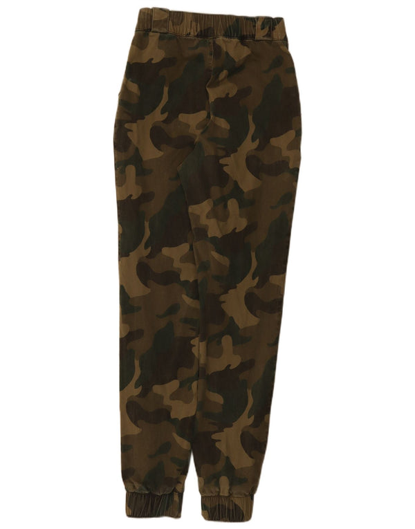Hollister Womens Joggers Casual Trousers XS W24 L30 Khaki Camouflage Cotton
