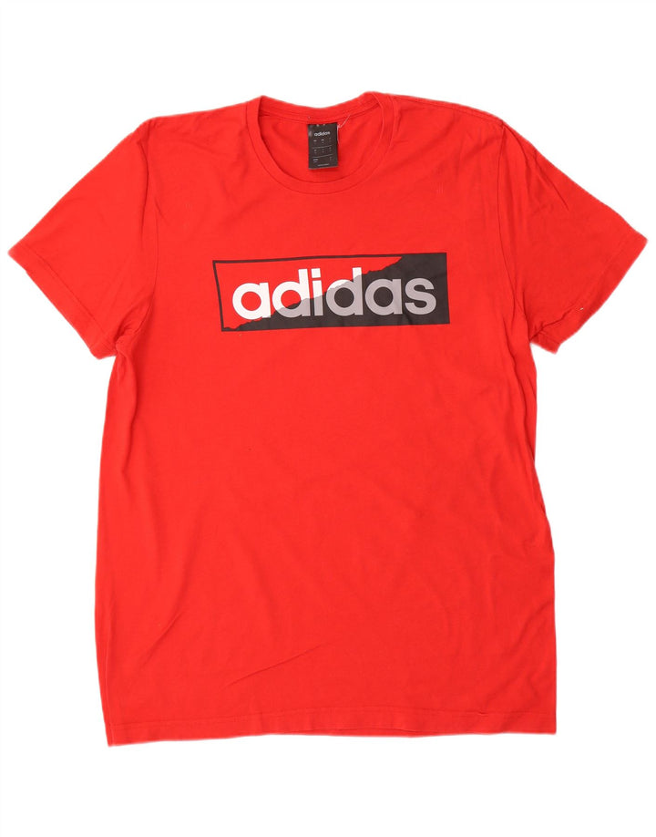 ADIDAS Mens Graphic T-Shirt Top Medium Red