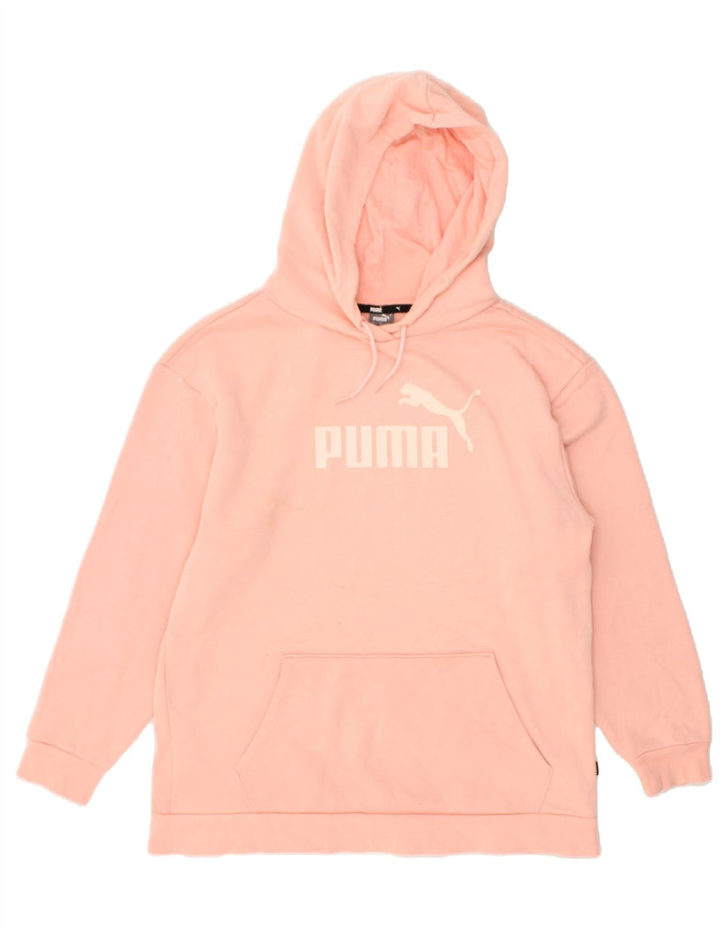 PUMA Womens Graphic Hoodie Jumper UK 10 Small Pink | Vintage Puma | Thrift | Second-Hand Puma | Used Clothing | Messina Hembry 