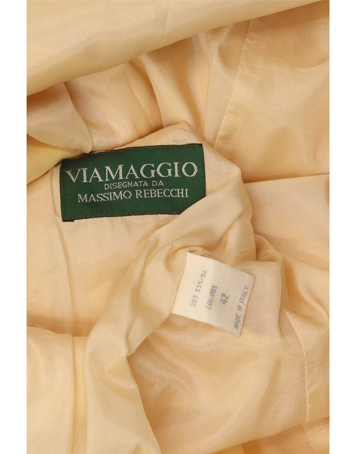Massimo Rebecchi Womens 1 Button Blazer Jacket IT 42 Medium Yellow Wool