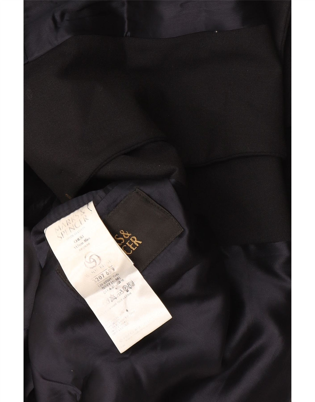 Marks & Spencer Mens 3 Button Blazer Jacket UK 38 Medium Navy Blue
