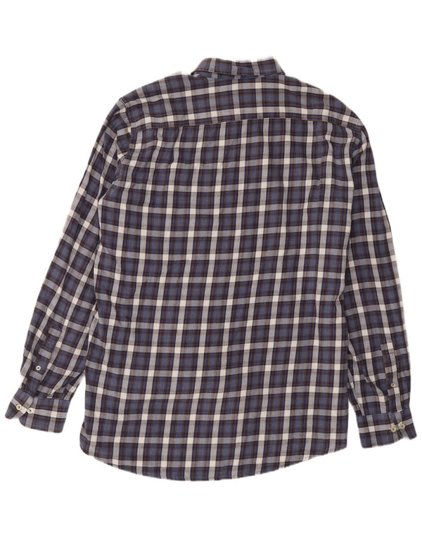 Carrera Mens Regular Fit Flannel Shirt 2XL Navy Blue Check