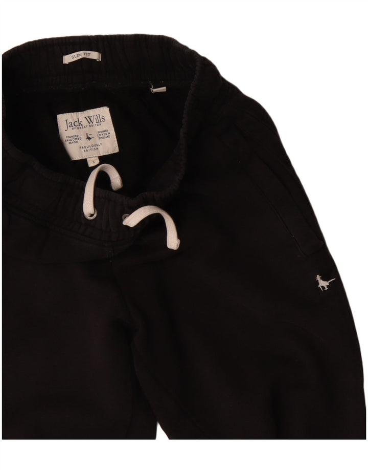 Jack Wills Mens Slim Fit Tracksuit Trousers Joggers Small Black Cotton
