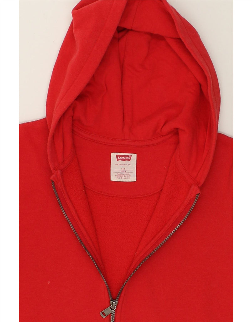 LEVI'S Boys Zip Hoodie Sweater 13-14 Years Red Cotton | Vintage Levi's | Thrift | Second-Hand Levi's | Used Clothing | Messina Hembry 