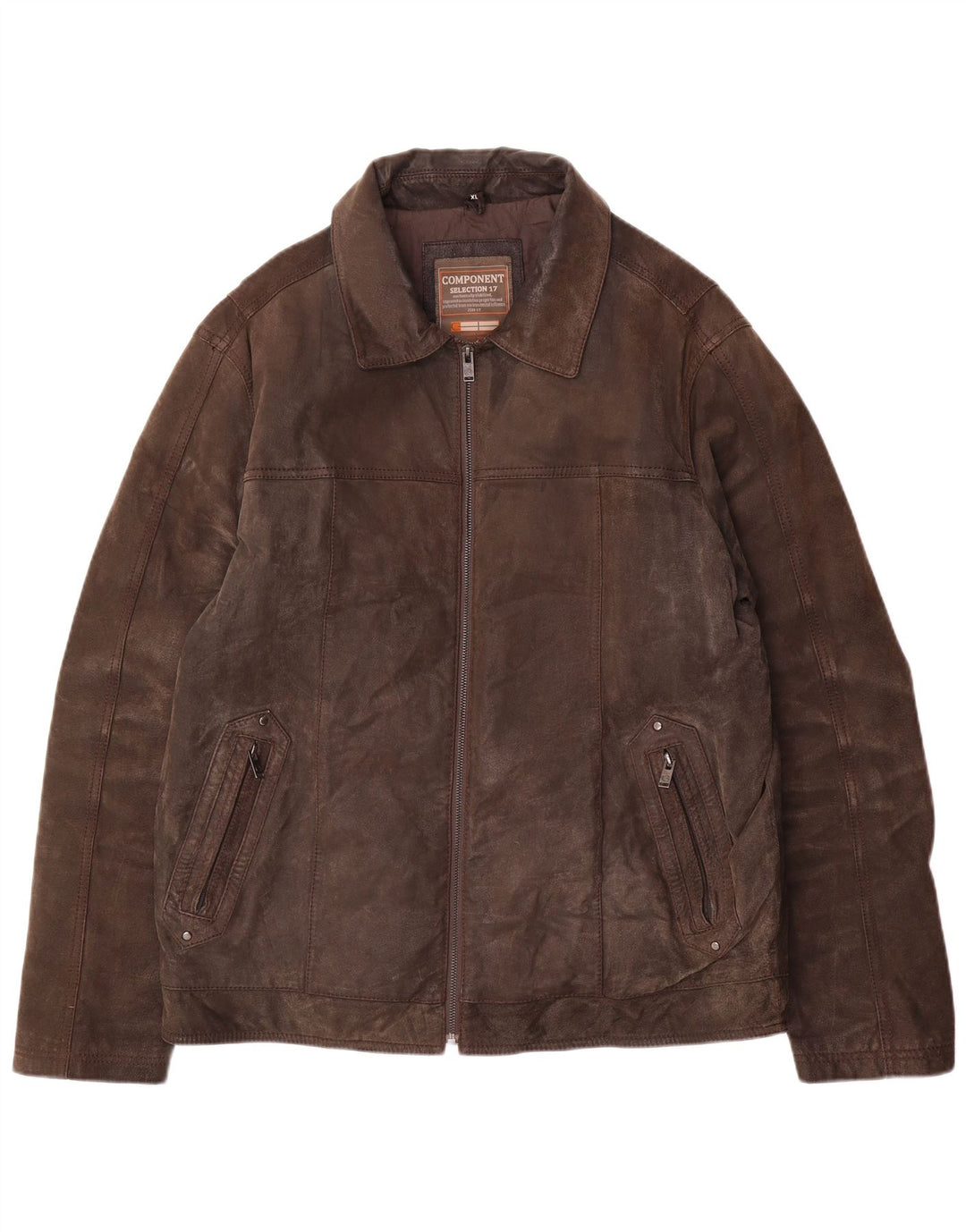 Canda Mens Leather Jacket UK 42 XL Brown Leather