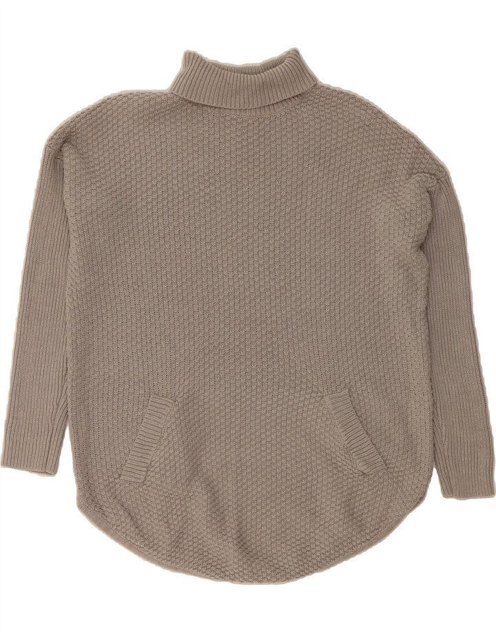 JOULES Womens Oversized Roll Neck Jumper Sweater UK 8 Small Grey Cotton Vintage Joules and Second-Hand Joules from Messina Hembry 