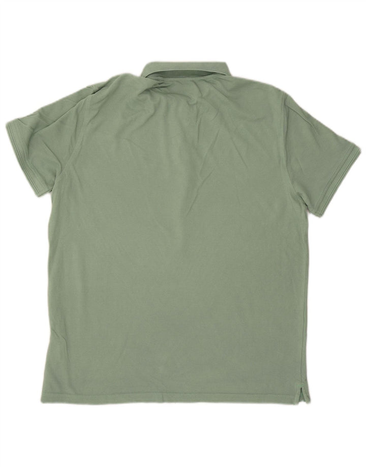 MASSIMO DUTTI Mens Polo Shirt Large Green Cotton