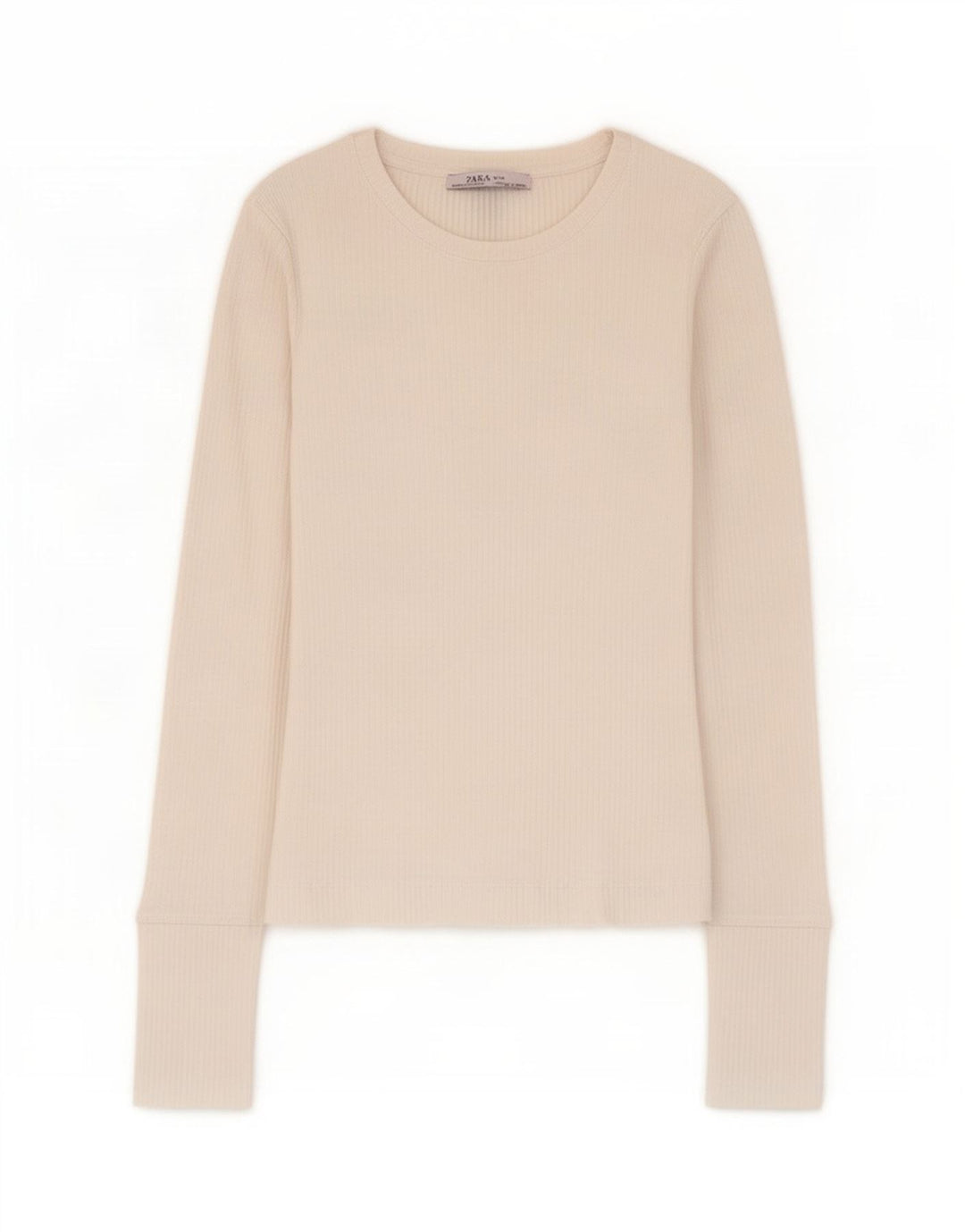 Zara Womens Crop Top Long Sleeve UK 8 Small White