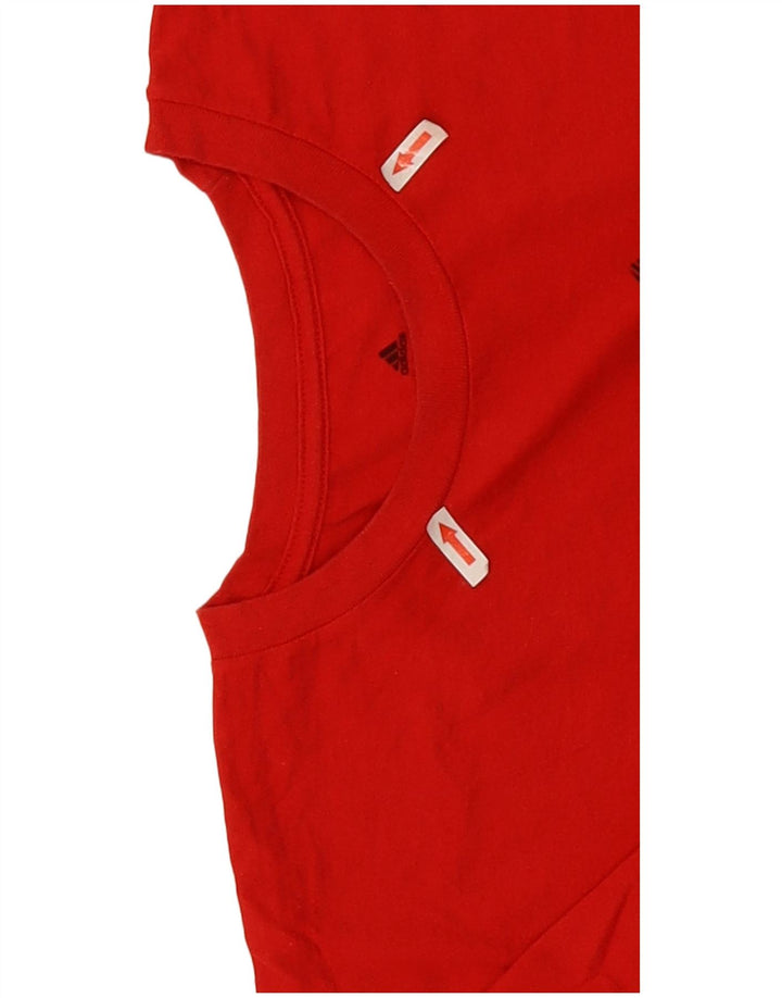 Adidas Mens Graphic T-Shirt Top Large Red Cotton