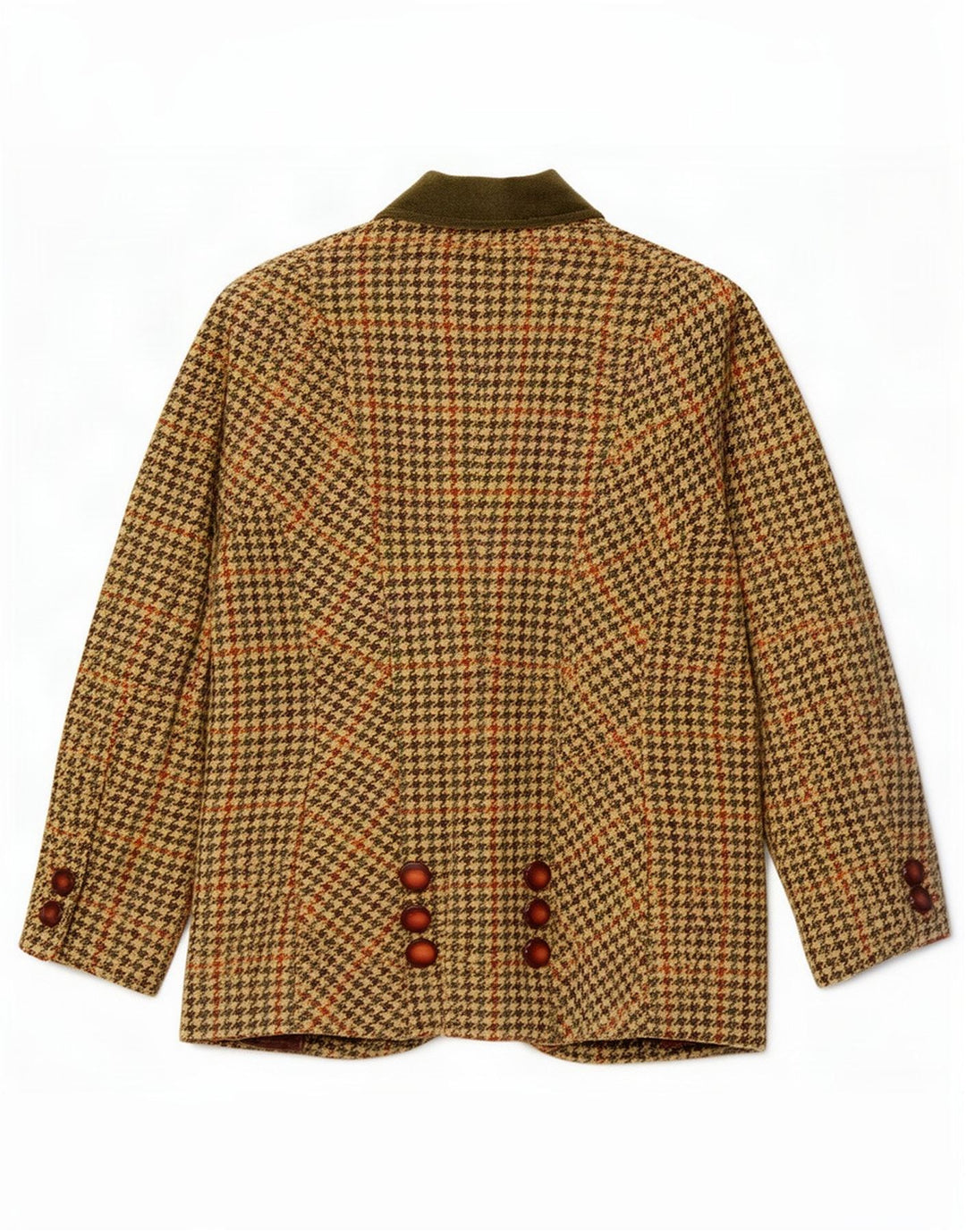 Imerio Tacchella Womens Blazer Jacket IT 46 Large Yellow Houndstooth