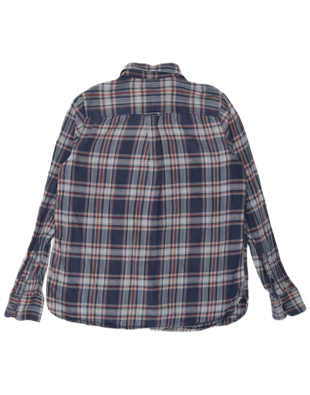 Fat Face Womens Oversized Flannel Shirt UK 10 Small Navy Blue Check Cotton