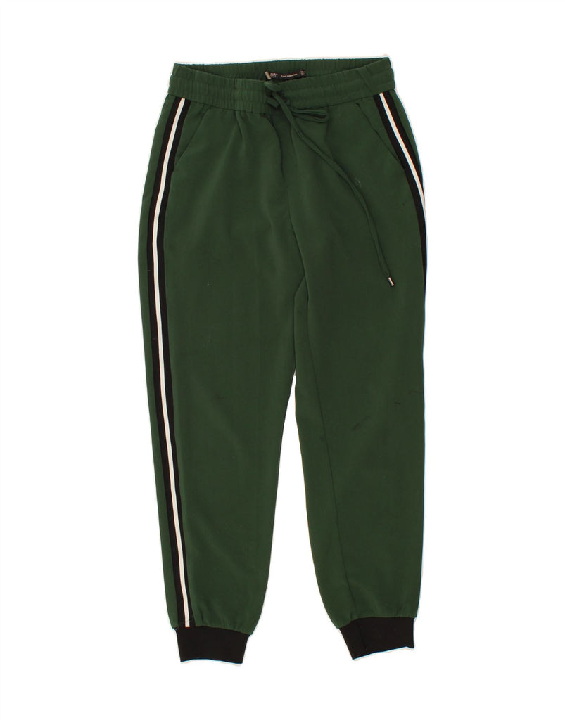 ZARA Womens Crop Tracksuit Trousers Joggers UK 14 Medium  Green Polyester Vintage Zara and Second-Hand Zara from Messina Hembry 