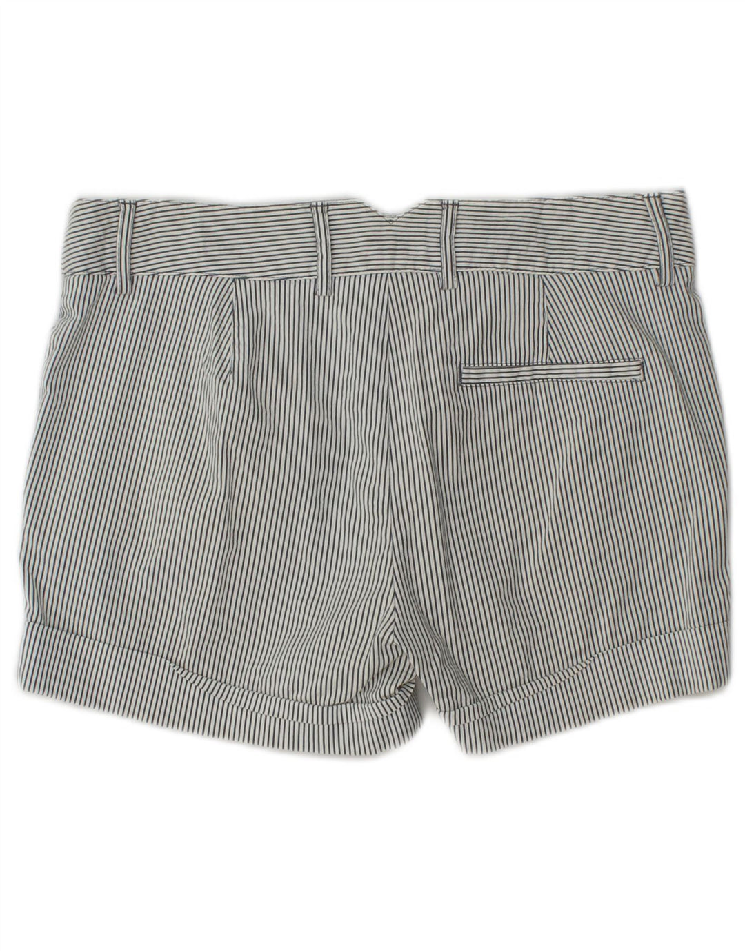 Zara Womens Chino Shorts Small W27  White Pinstripe