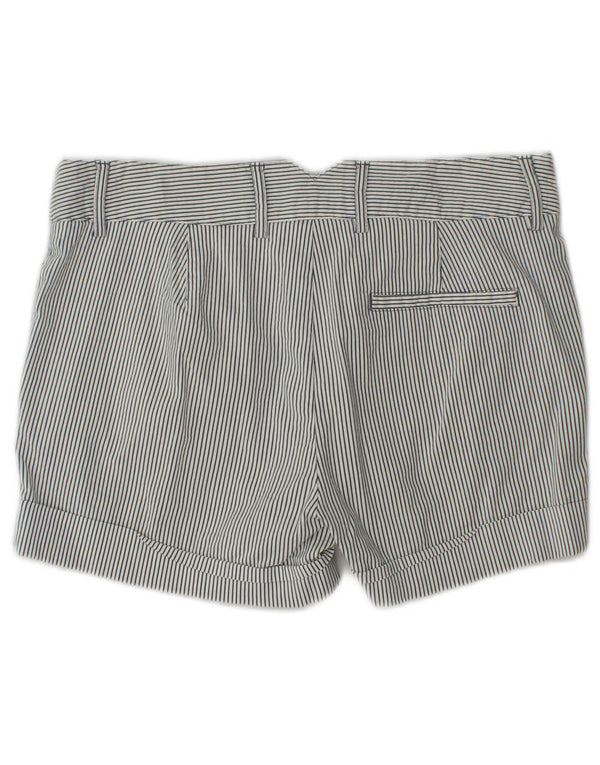 Zara Womens Chino Shorts Small W27  White Pinstripe