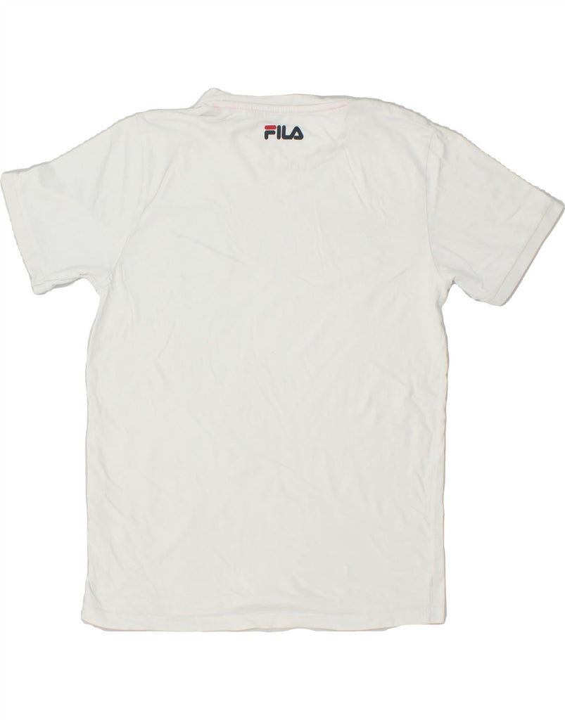 FILA Mens Graphic T-Shirt Top Small White Cotton Vintage Fila and Second-Hand Fila from Messina Hembry 