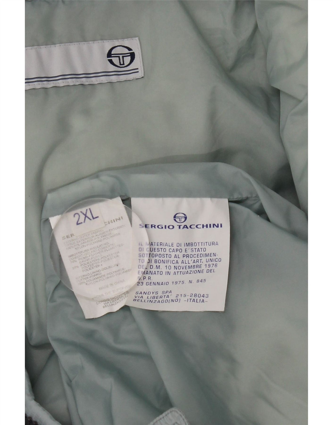 Sergio Tacchini Mens Padded Jacket UK 44 2XL Blue Polyamide