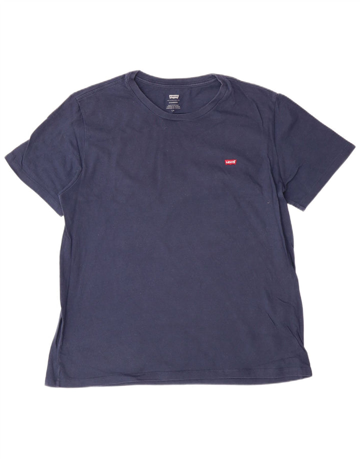 LEVI'S Mens Standard T-Shirt Top Large Navy Blue Cotton