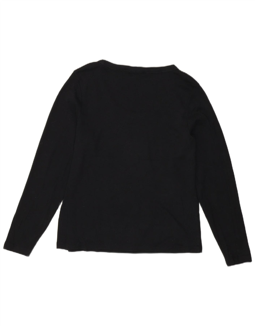 Marks & Spencer Womens Top Long Sleeve UK 20 2XL Black Cotton