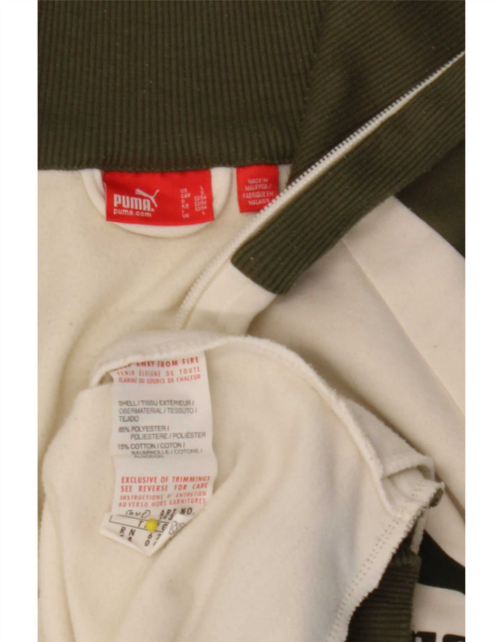 Puma Mens Graphic Tracksuit Top Jacket Large White Colourblock Polyester