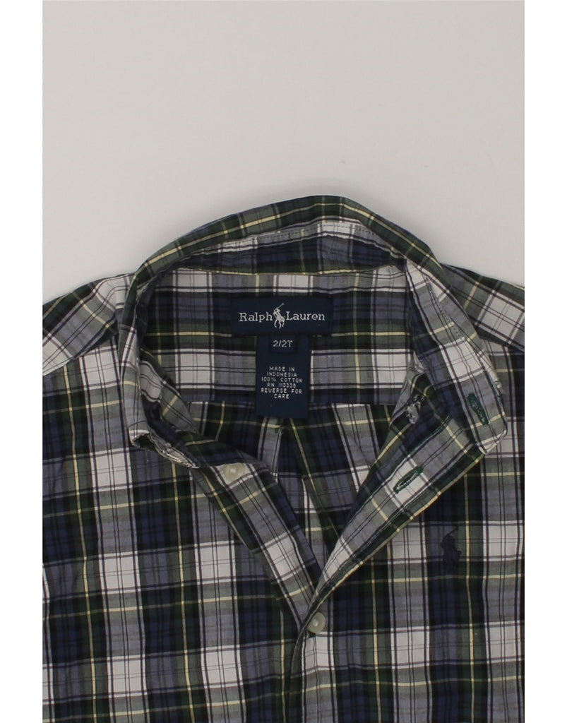 RALPH LAUREN Baby Boys Shirt 18-24 Months Navy Blue Check Cotton | Vintage Ralph Lauren | Thrift | Second-Hand Ralph Lauren | Used Clothing | Messina Hembry 