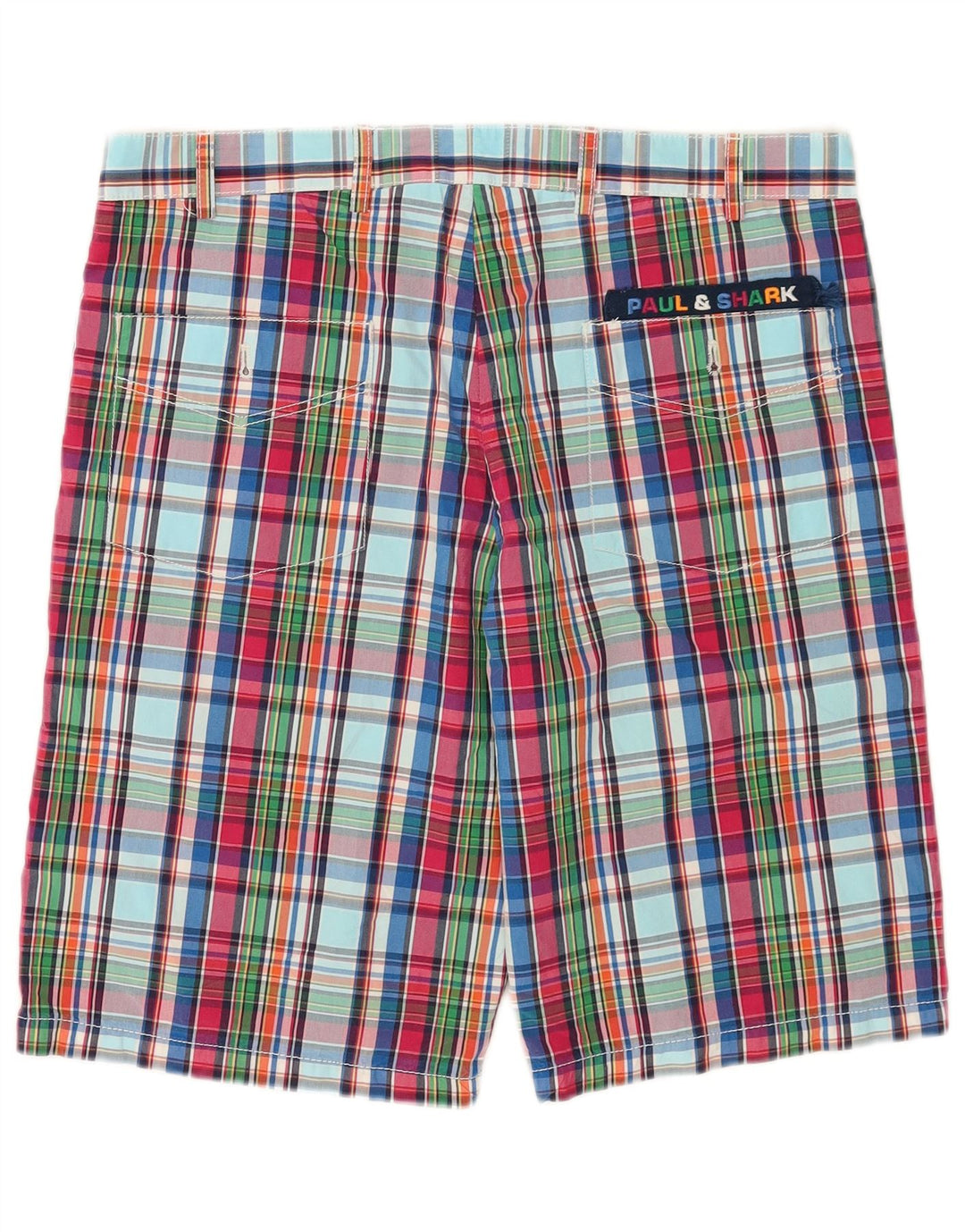 Paul & Shark Mens Chino Shorts IT 48 Medium W32  Multicoloured Check Cotton
