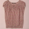 Zara Womens Blouse Top UK 10 Small White Floral Cotton