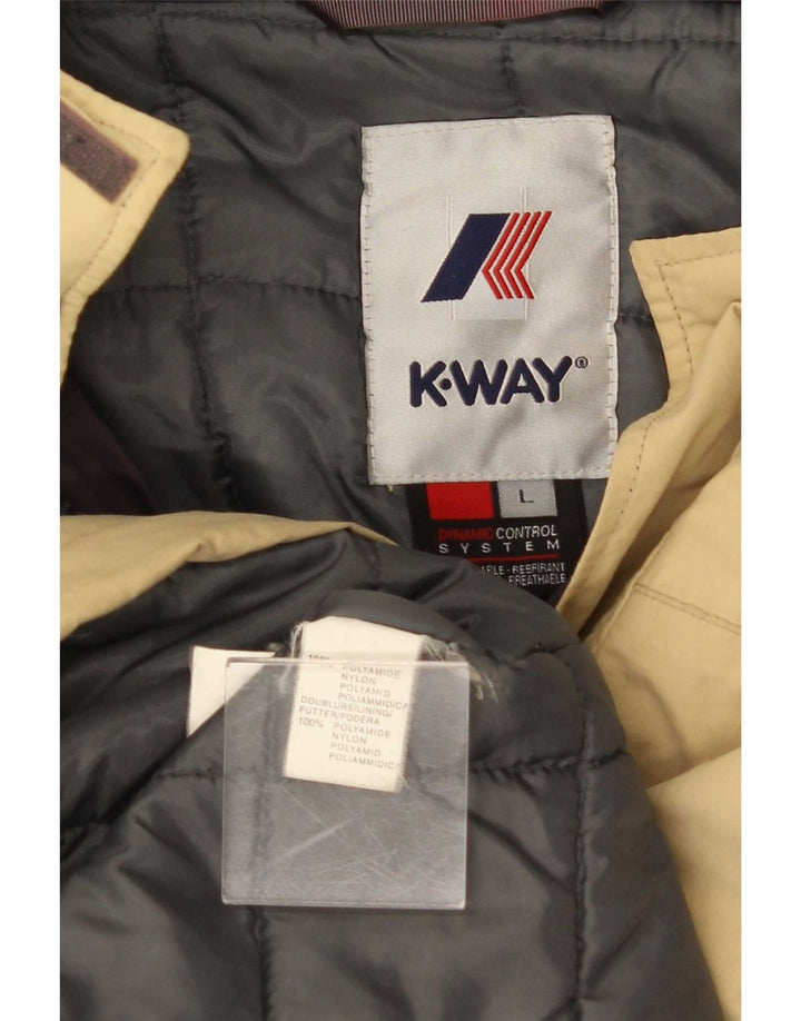K-Way Mens Windbreaker Jacket UK 40 Large Beige Polyamide