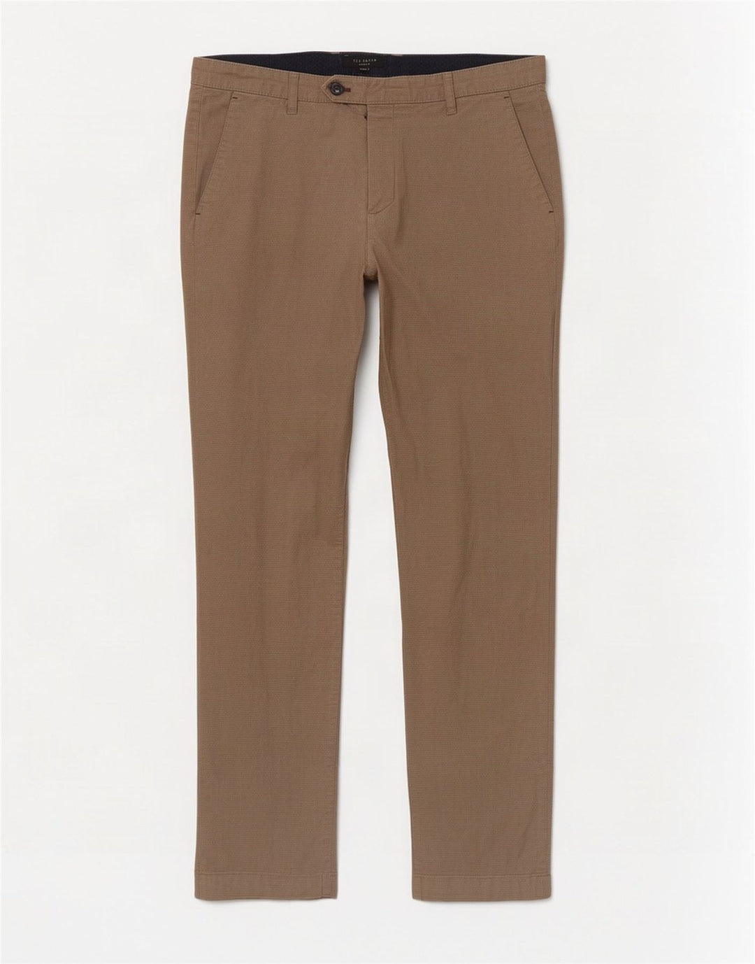 Ted Baker Mens Straight Suit Trousers W34 L32 Beige Cotton