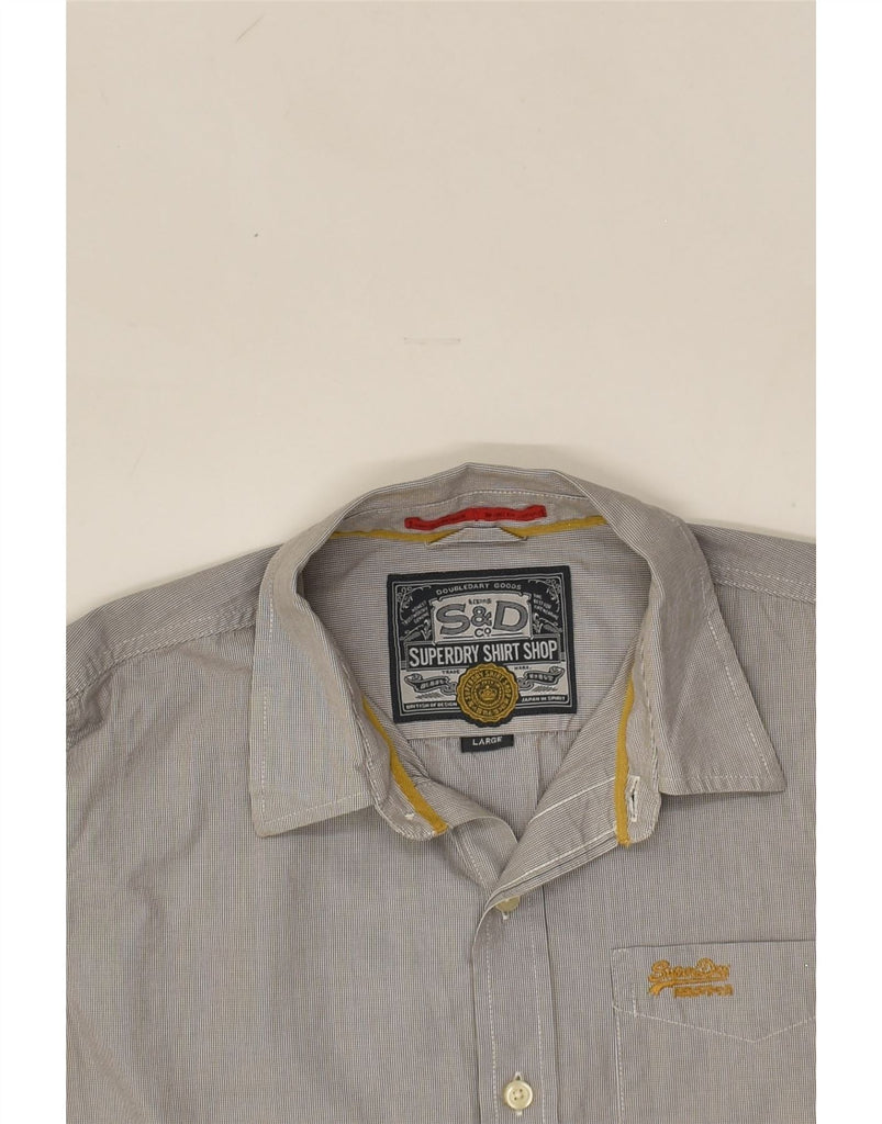 SUPERDRY Mens Shirt Large Grey Cotton | Vintage Superdry | Thrift | Second-Hand Superdry | Used Clothing | Messina Hembry 