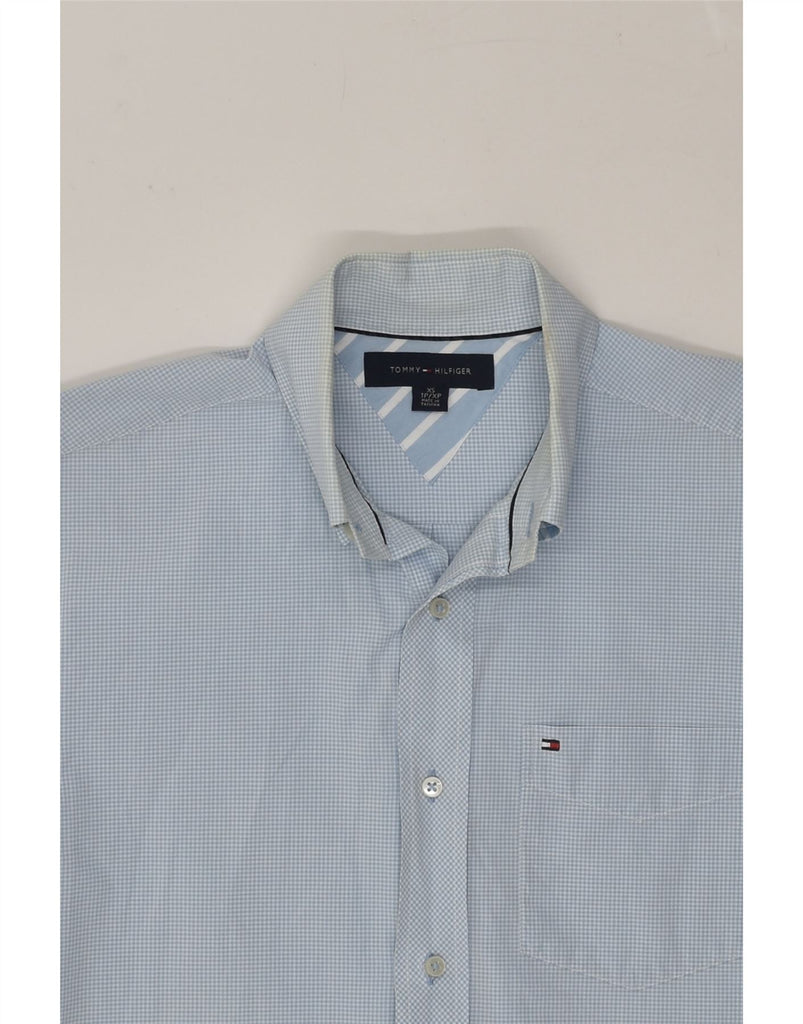 TOMMY HILFIGER Mens Shirt XS Blue Check Cotton | Vintage Tommy Hilfiger | Thrift | Second-Hand Tommy Hilfiger | Used Clothing | Messina Hembry 