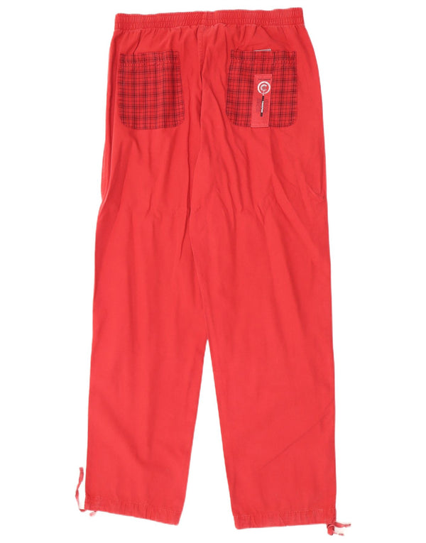 Think Pink Mens Straight Trousers Large W34 L33 Red Check Cotton