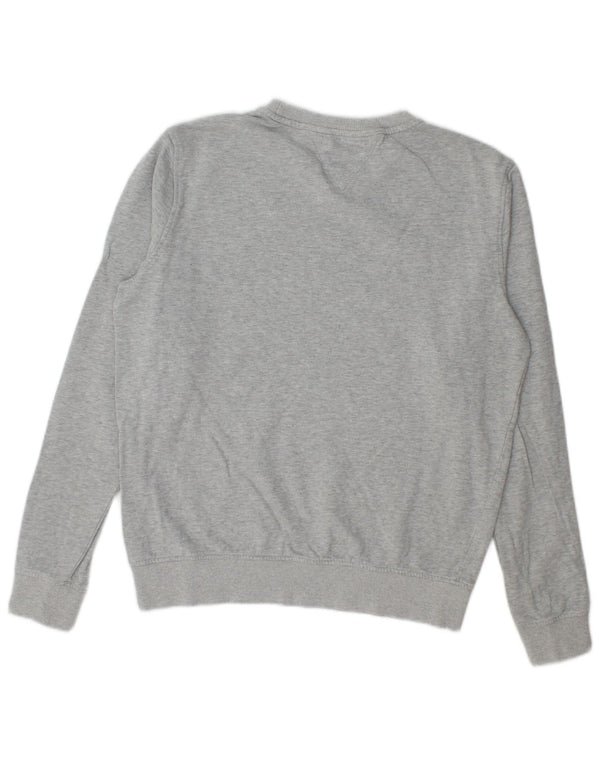 Tommy Hilfiger Boys Graphic Hoodie Jumper 15-16 Years Grey Flecked Cotton
