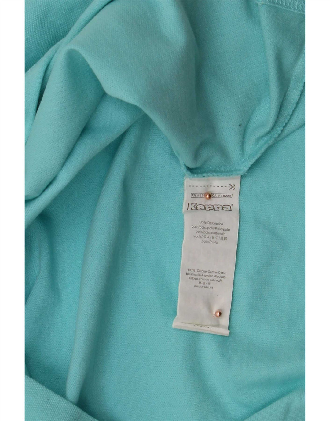 Kappa Mens Polo Shirt XL Turquoise Cotton