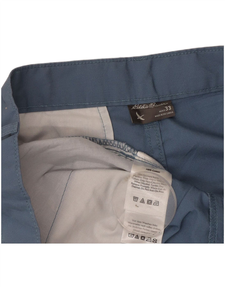 Eddie Bauer Mens Chino Shorts W33 Medium Blue Cotton