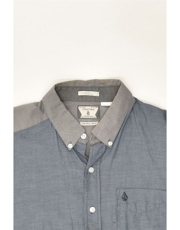 VOLCOM Mens Petit Classic Fit Short Sleeve Shirt Small Grey Colourblock | Vintage Volcom | Thrift | Second-Hand Volcom | Used Clothing | Messina Hembry 